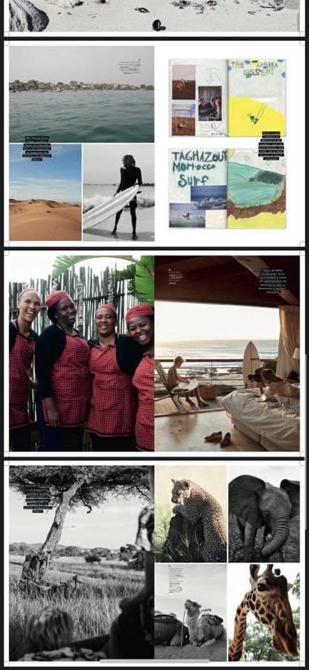 Magazine spread: desert camp life, ocean swells and the journey from the coast to the Sahara